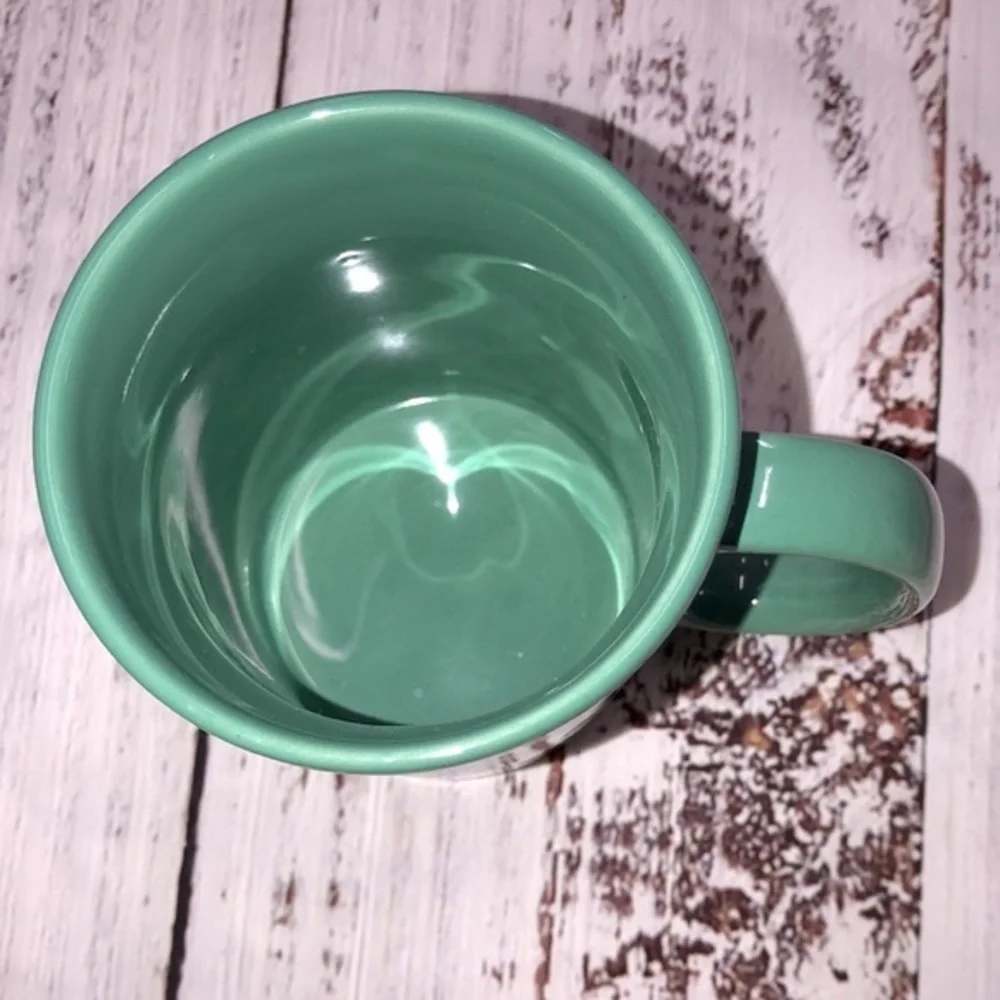 Warm Wishes Christmas green plaid coffee mug